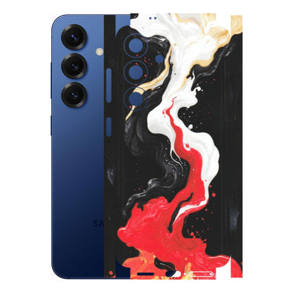 Samsung A/S Series Phone Skins (All Models) - Black Red White Paint Splash Fusion - Matte Finish (M-56) Samsung Galaxy S25 (5G)