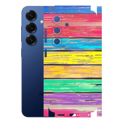 Samsung A/S Series Phone Skins (All Models) - Multi Colour Wooden Wall - Matte Finish (M-96) Samsung Galaxy S25 (5G)