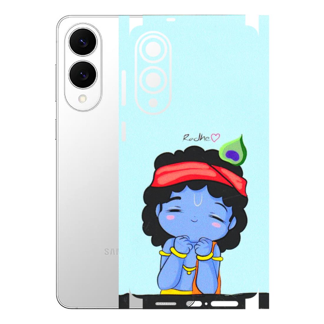 Samsung A/S Series Phone Skins (All Models) - Radhe Radhe Cute Toon - 3D Embossed Finish (L-05) Samsung Galaxy S25 Edge
