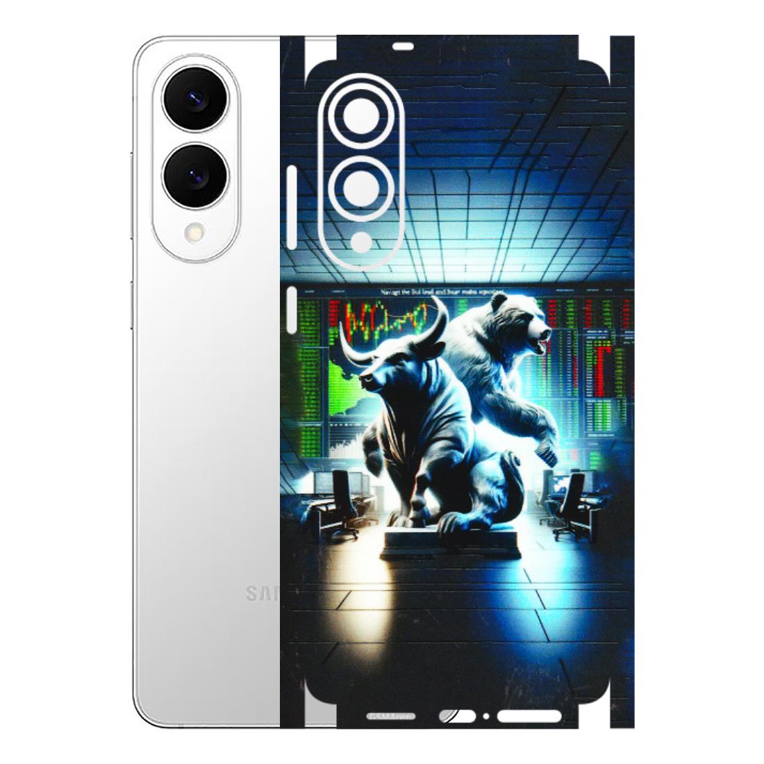 Samsung A/S Series Phone Skins (All Models) - Stock Market Sensex Bear vs Bulls - 3D Embossed Finish (L-15) Samsung Galaxy S25 Edge