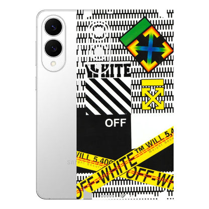 Samsung A/S Series Phone Skins (All Models) - White Off Abstract - 3D Embossed Finish (L-172) Samsung Galaxy S25 Edge