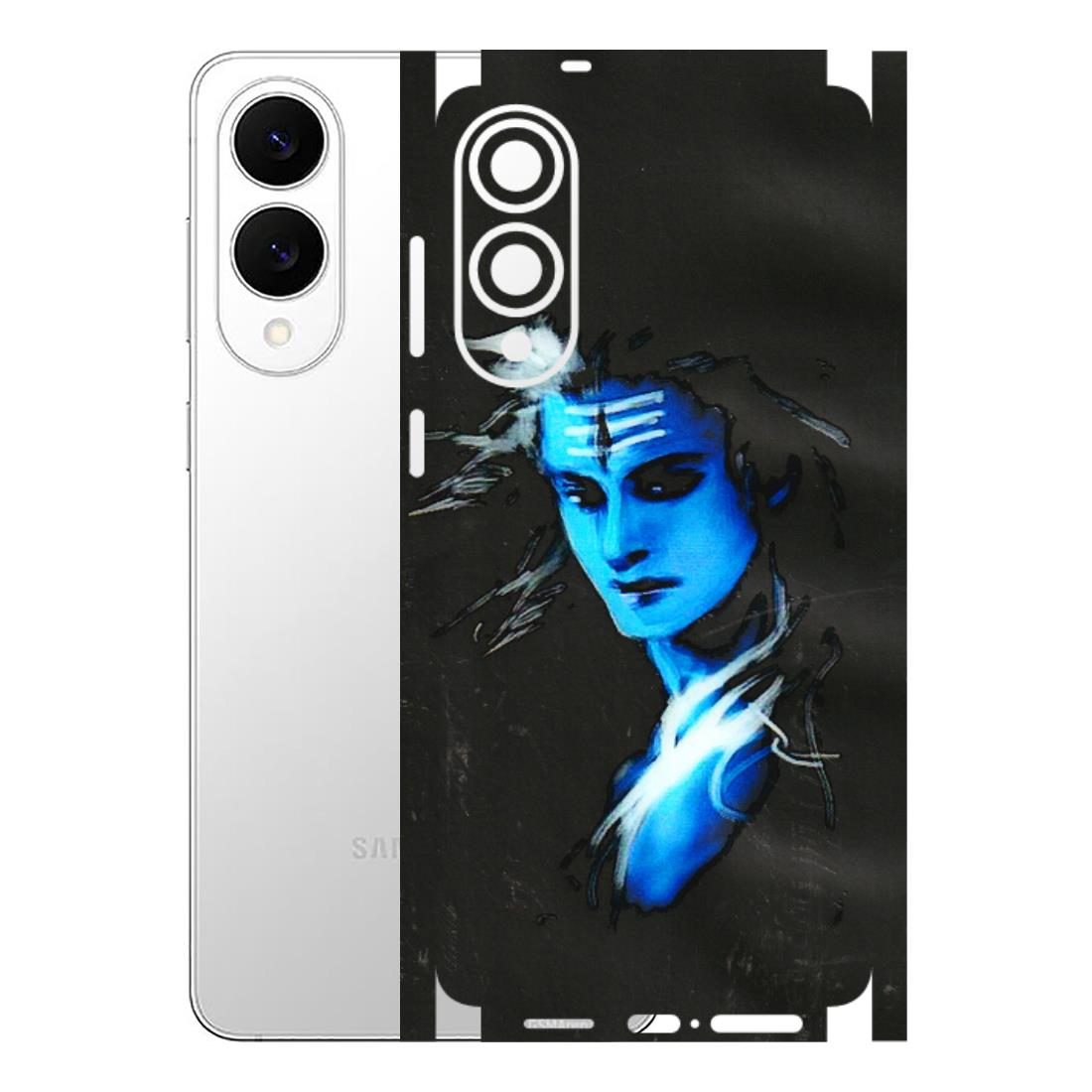 Samsung A/S Series Phone Skins (All Models) - Har Har Mahadev Blue/Black - 3D Embossed Finish (L-185) Samsung Galaxy S25 Edge