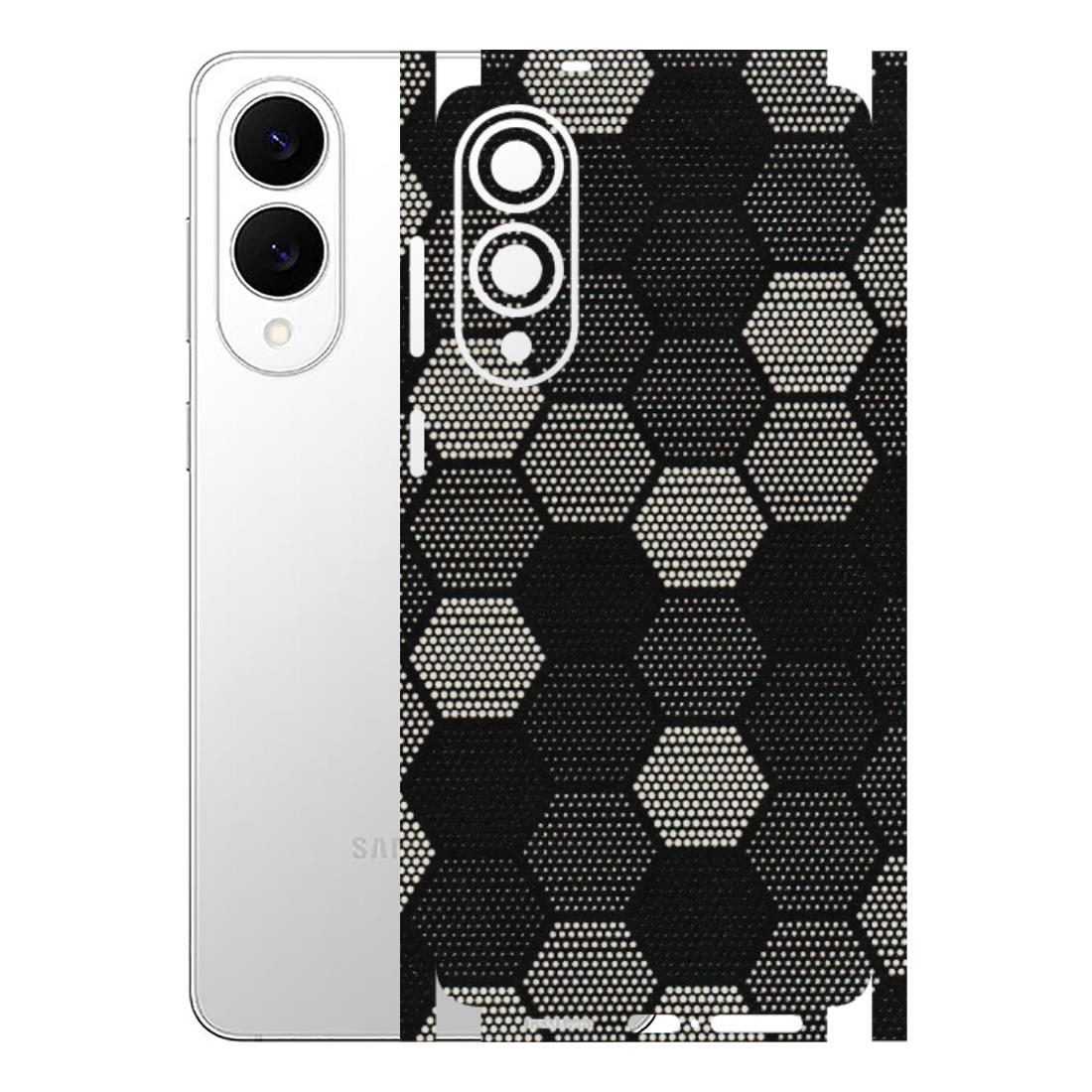 Samsung A/S Series Phone Skins (All Models) - Black & White Dotted Honeycomb Texture - 3D Embossed Finish (L-202) Samsung Galaxy S25 Edge