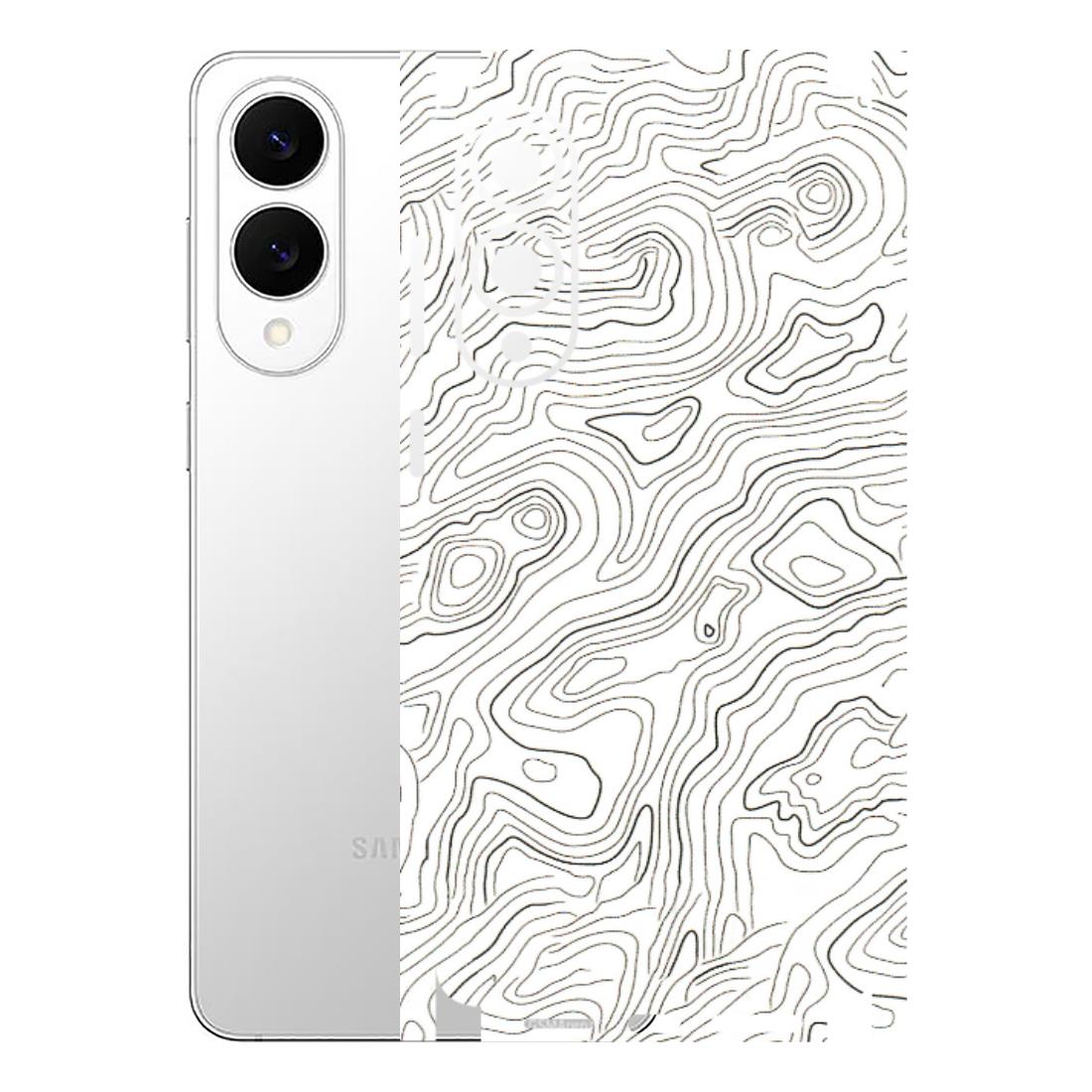 Samsung A/S Series Phone Skins (All Models) - White Black Swirls - 3D Embossed Finish (L-219) Samsung Galaxy S25 Edge