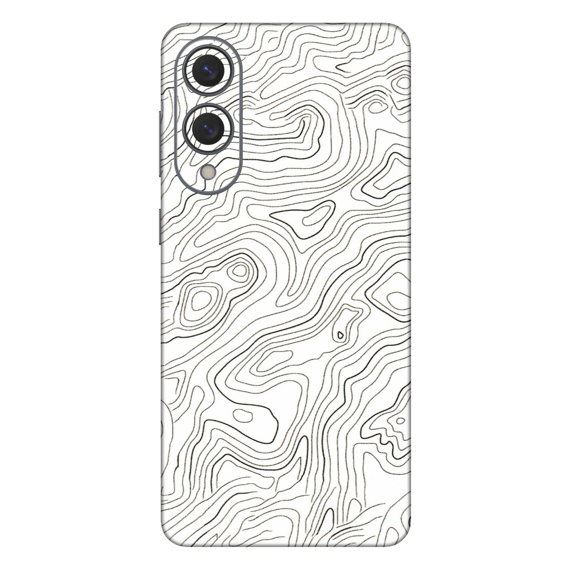 Samsung A/S Series Phone Skins (All Models) - White Black Swirls - 3D Embossed Finish (L-219) Samsung Galaxy S25 Edge