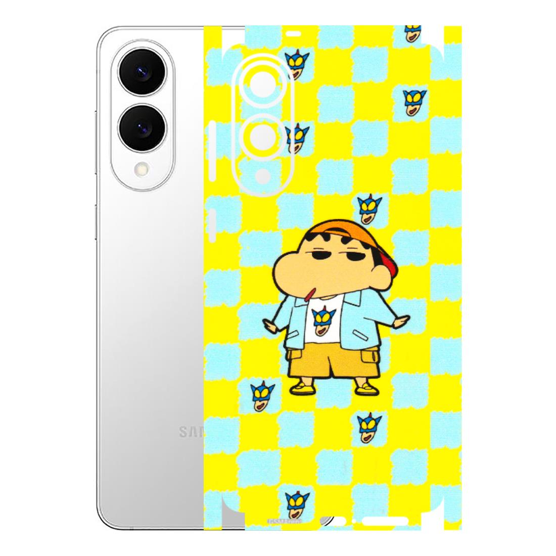 Samsung A/S Series Phone Skins (All Models) - Yellow Blue Shinchan Cute - 3D Embossed Finish (L-221) Samsung Galaxy S25 Edge