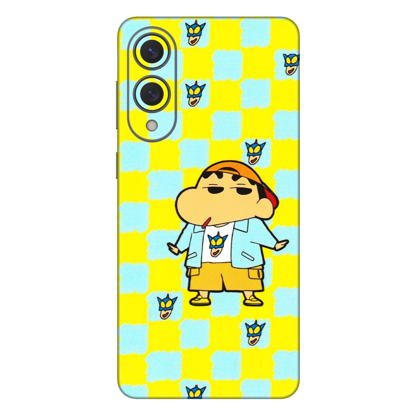 Samsung A/S Series Phone Skins (All Models) - Yellow Blue Shinchan Cute - 3D Embossed Finish (L-221) Samsung Galaxy S25 Edge