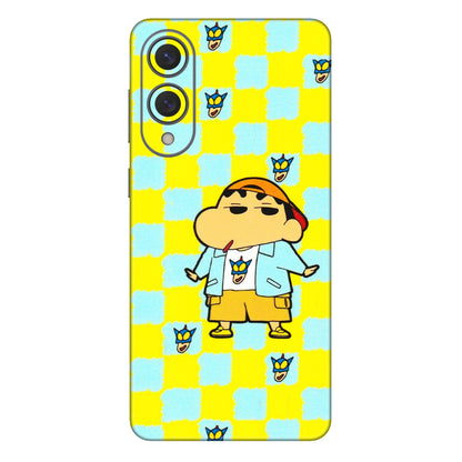 Samsung A/S Series Phone Skins (All Models) - Yellow Blue Shinchan Cute - 3D Embossed Finish (L-221) Samsung Galaxy S25 Edge