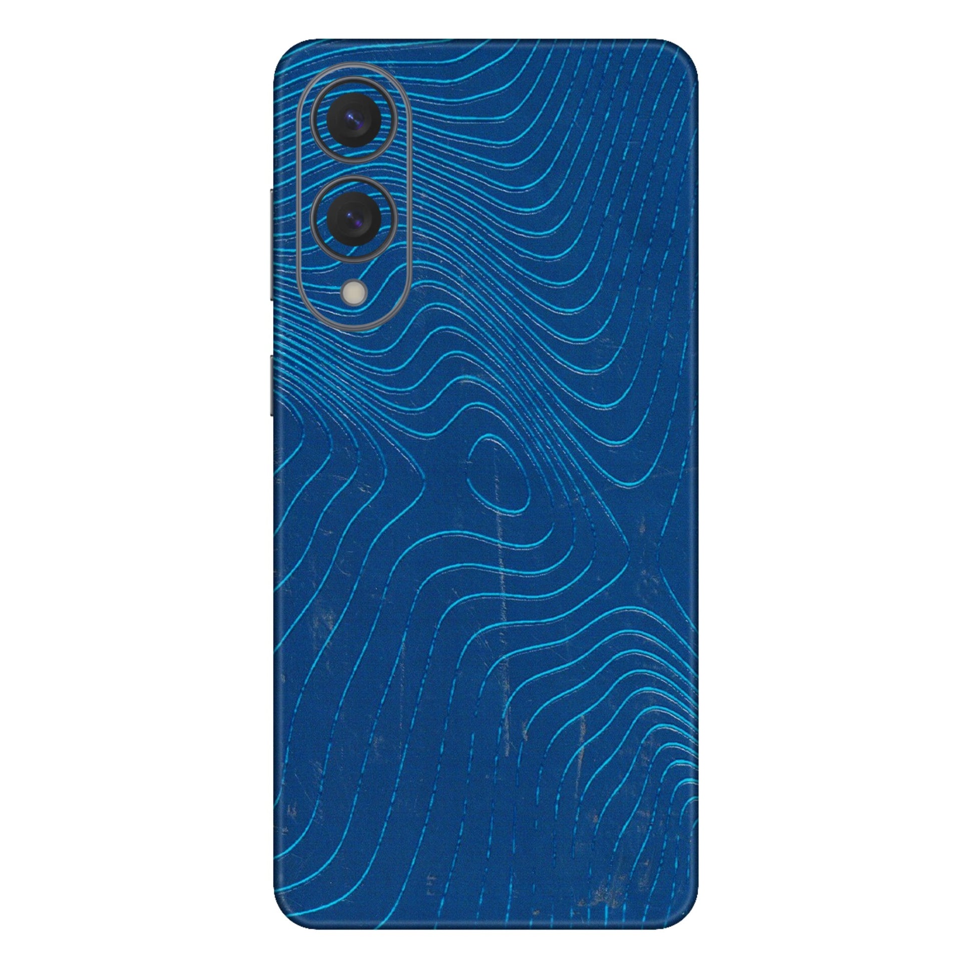 Samsung A/S Series Phone Skins (All Models) - Abstract Blue Line Map - 3D Embossed Finish (L-272) Samsung Galaxy S25 Edge