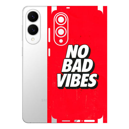 Samsung A/S Series Phone Skins (All Models) - No Bad Vibes - 3D Embossed Finish (L-280) Samsung Galaxy S25 Edge