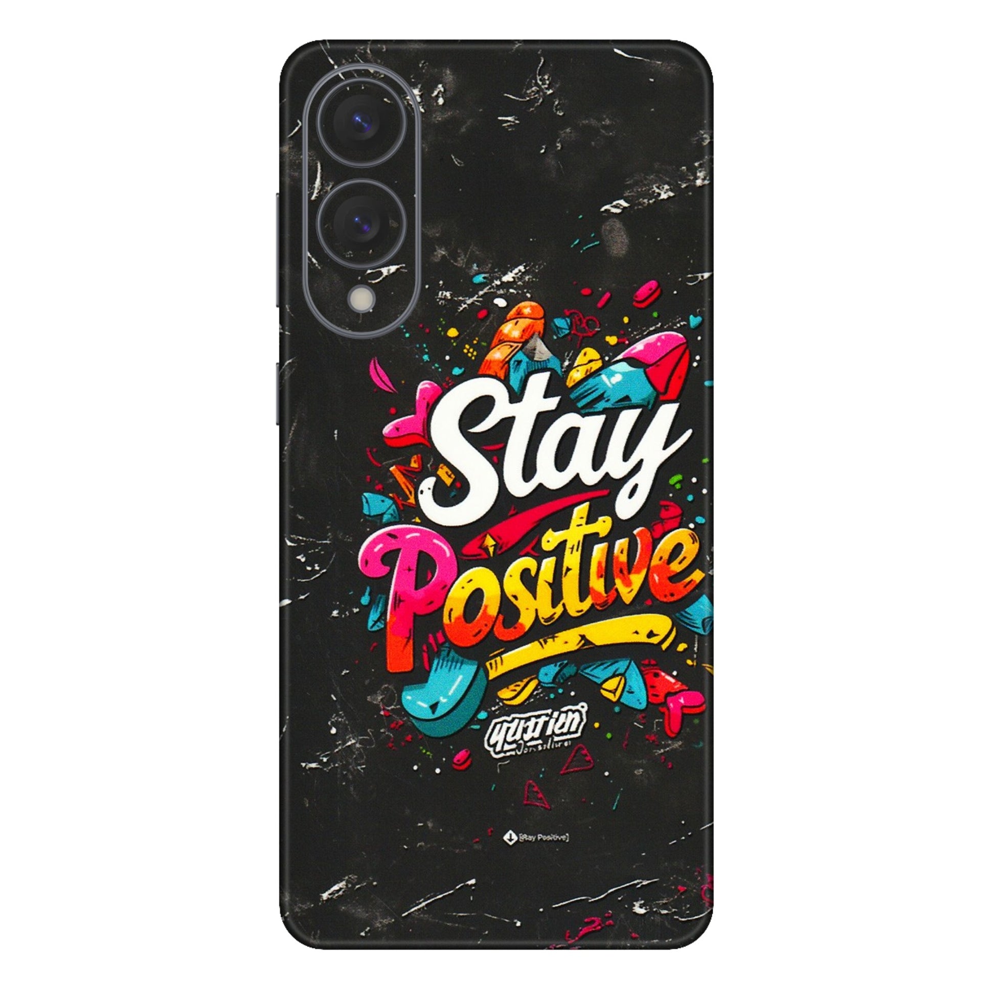 Samsung A/S Series Phone Skins (All Models) - Stay Positive Black - 3D Embossed Finish (L-31) Samsung Galaxy S25 Edge