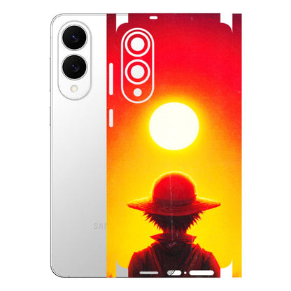 Samsung A/S Series Phone Skins (All Models) - Cool Sunset With Monkey D.Luffy Anime - 3D Embossed Finish (L-329) Samsung Galaxy S25 Edge