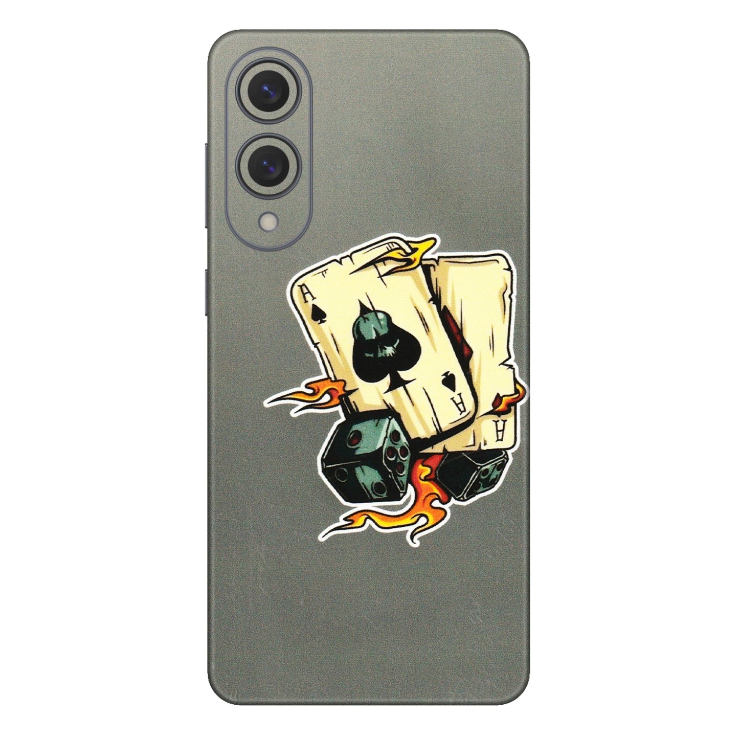 Samsung A/S Series Phone Skins (All Models) - Grey Cards Of Ace - 3D Embossed Finish (L-77) Samsung Galaxy S25 Edge