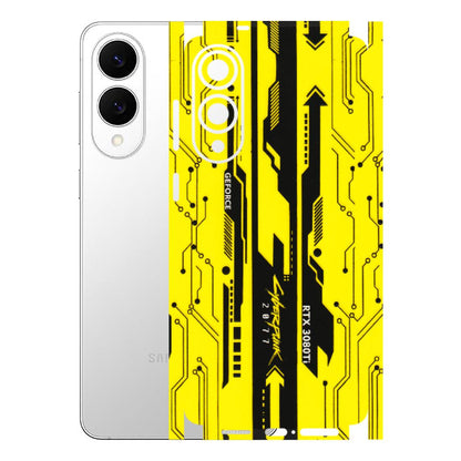 Samsung A/S Series Phone Skins (All Models) - Yellow Cyberpunk - 3D Embossed Finish (L-93) Samsung Galaxy S25 Edge