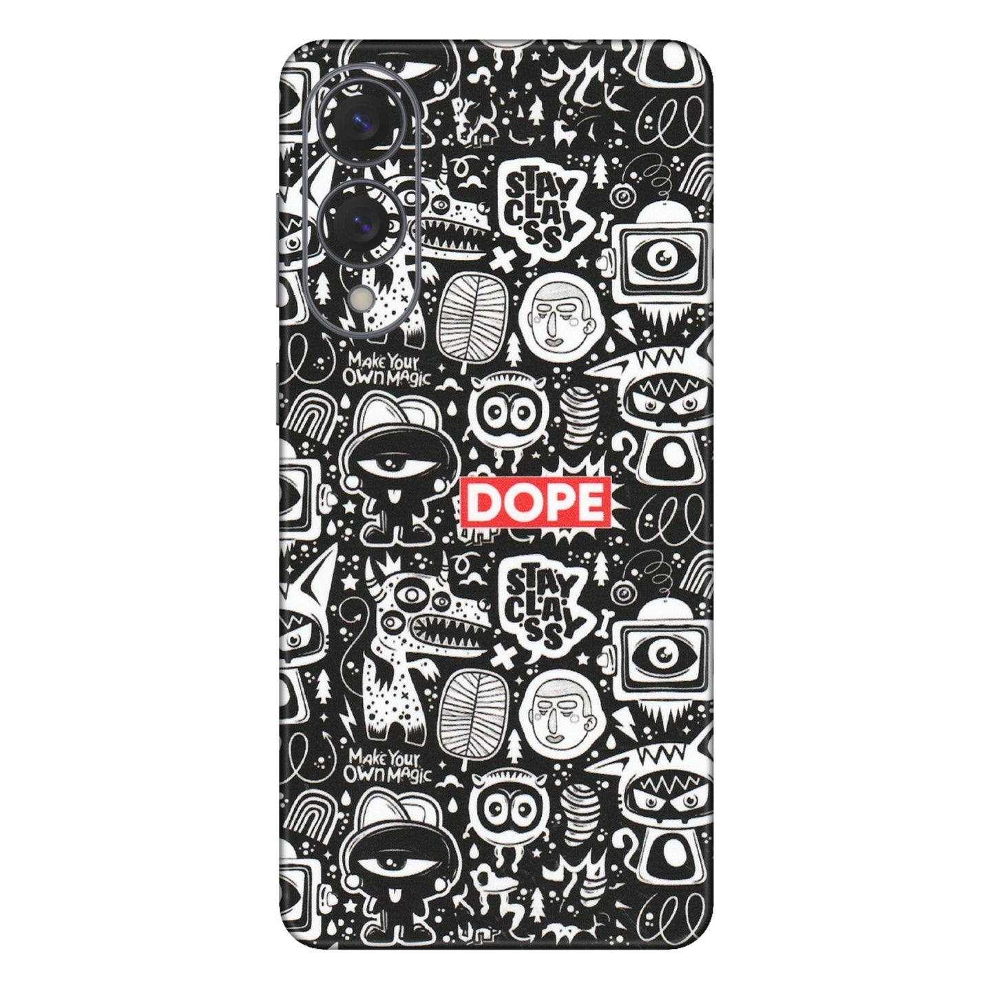 Samsung A/S Series Phone Skins (All Models) - Dope Stay Classy Black Doodles - Matte Finish (M-126) Samsung Galaxy S25 Edge
