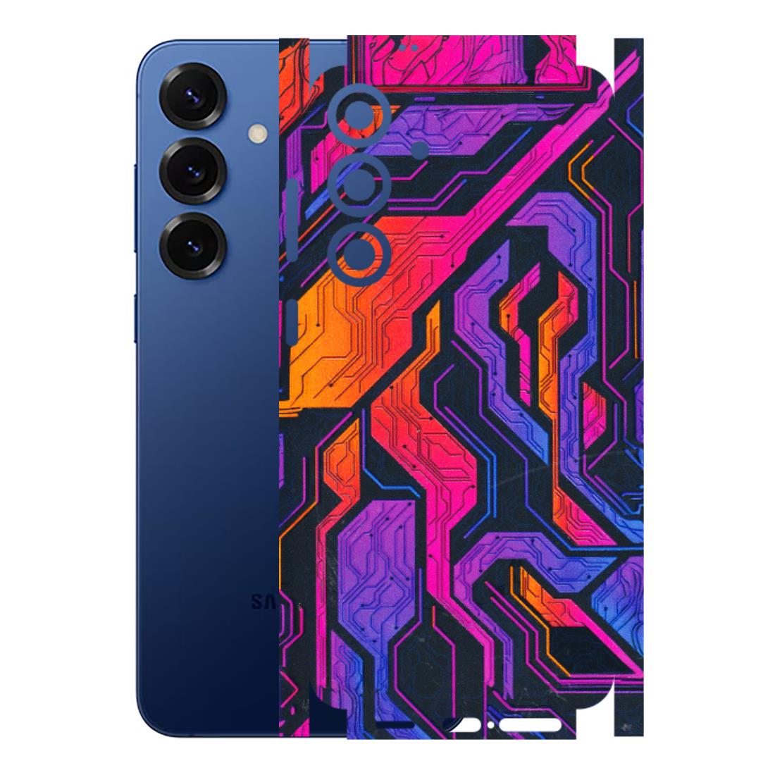 Samsung A/S Series Phone Skins (All Models) - Tech Circuits Futuristic - 3D Embossed Finish (L-07) Samsung Galaxy S25 Plus
