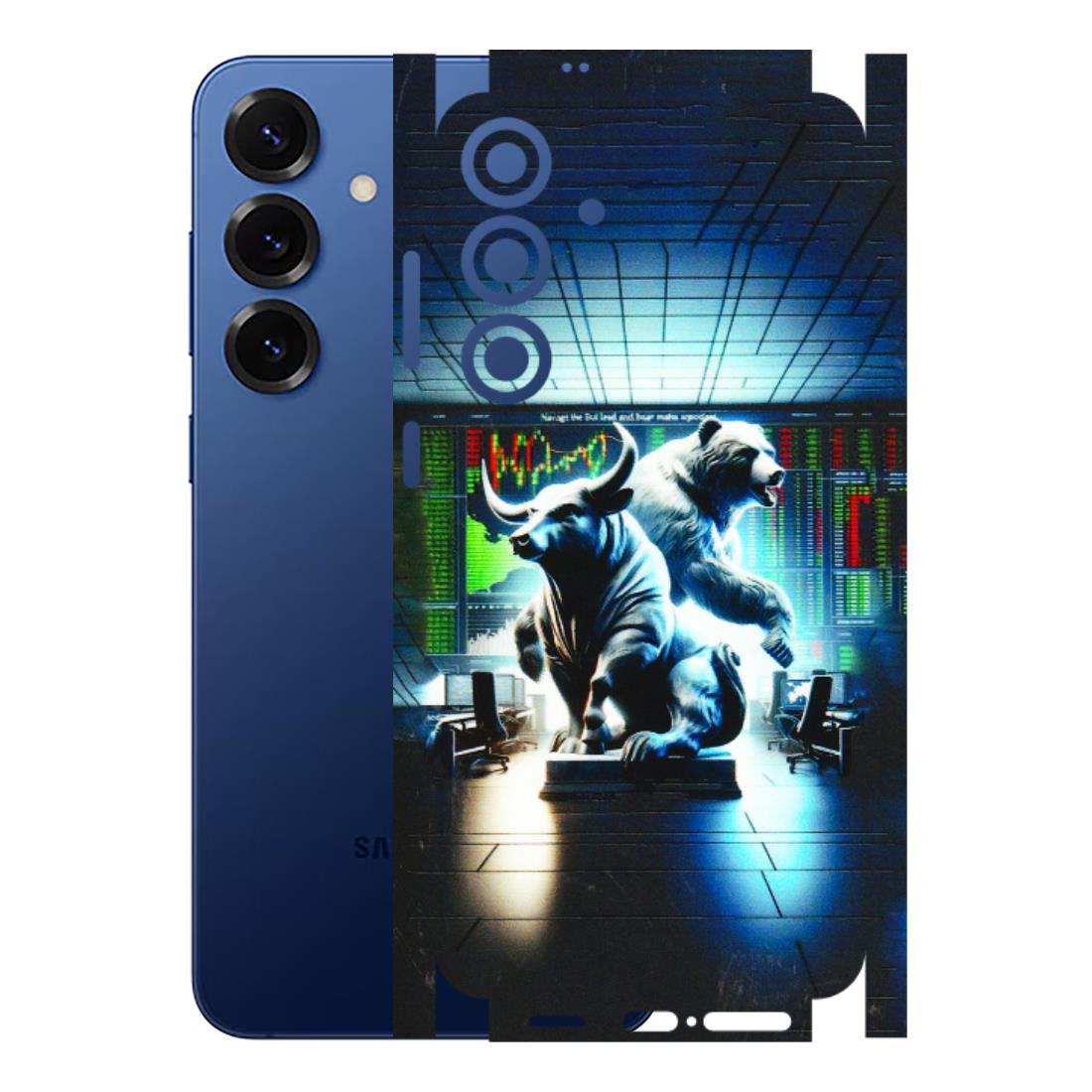 Samsung A/S Series Phone Skins (All Models) - Stock Market Sensex Bear vs Bulls - 3D Embossed Finish (L-15) Samsung Galaxy S25 Plus