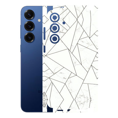 Samsung A/S Series Phone Skins (All Models) - Luxury White Marble Effect - 3D Embossed Finish (L-168) Samsung Galaxy S25 Plus