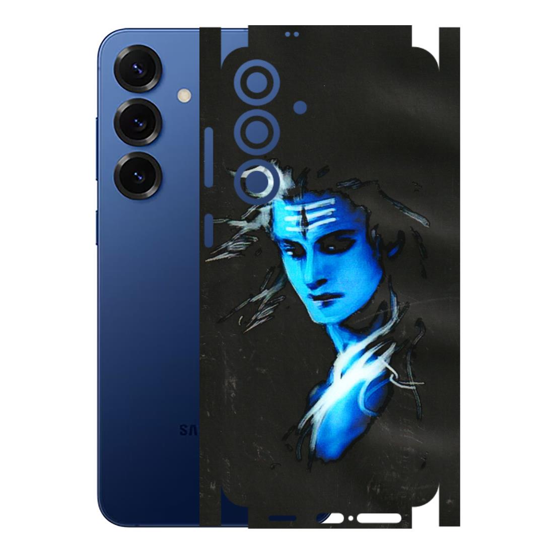 Samsung A/S Series Phone Skins (All Models) - Har Har Mahadev Blue/Black - 3D Embossed Finish (L-185) Samsung Galaxy S25 Plus