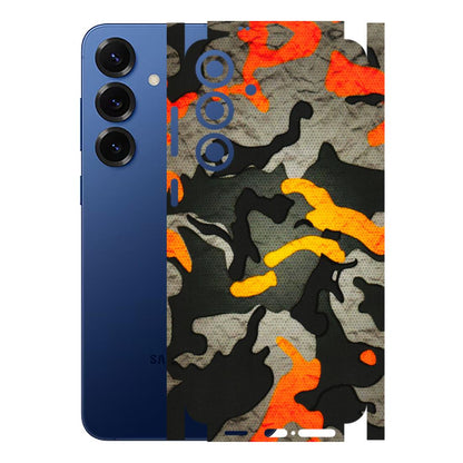 Samsung A/S Series Phone Skins (All Models) - Orange Camouflage - 3D Embossed Finish (L-204) Samsung Galaxy S25 Plus