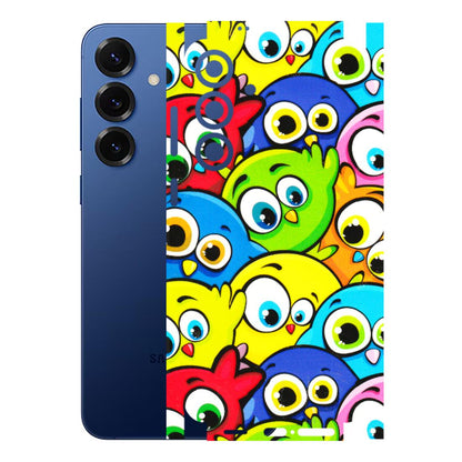 Samsung A/S Series Phone Skins (All Models) - Cute Fluffy Birds - 3D Embossed Finish (L-213) Samsung Galaxy S25 Plus