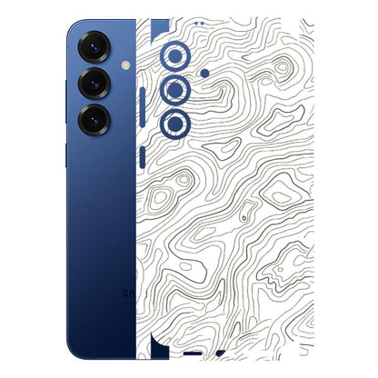 Samsung A/S Series Phone Skins (All Models) - White Black Swirls - 3D Embossed Finish (L-219) Samsung Galaxy S25 Plus