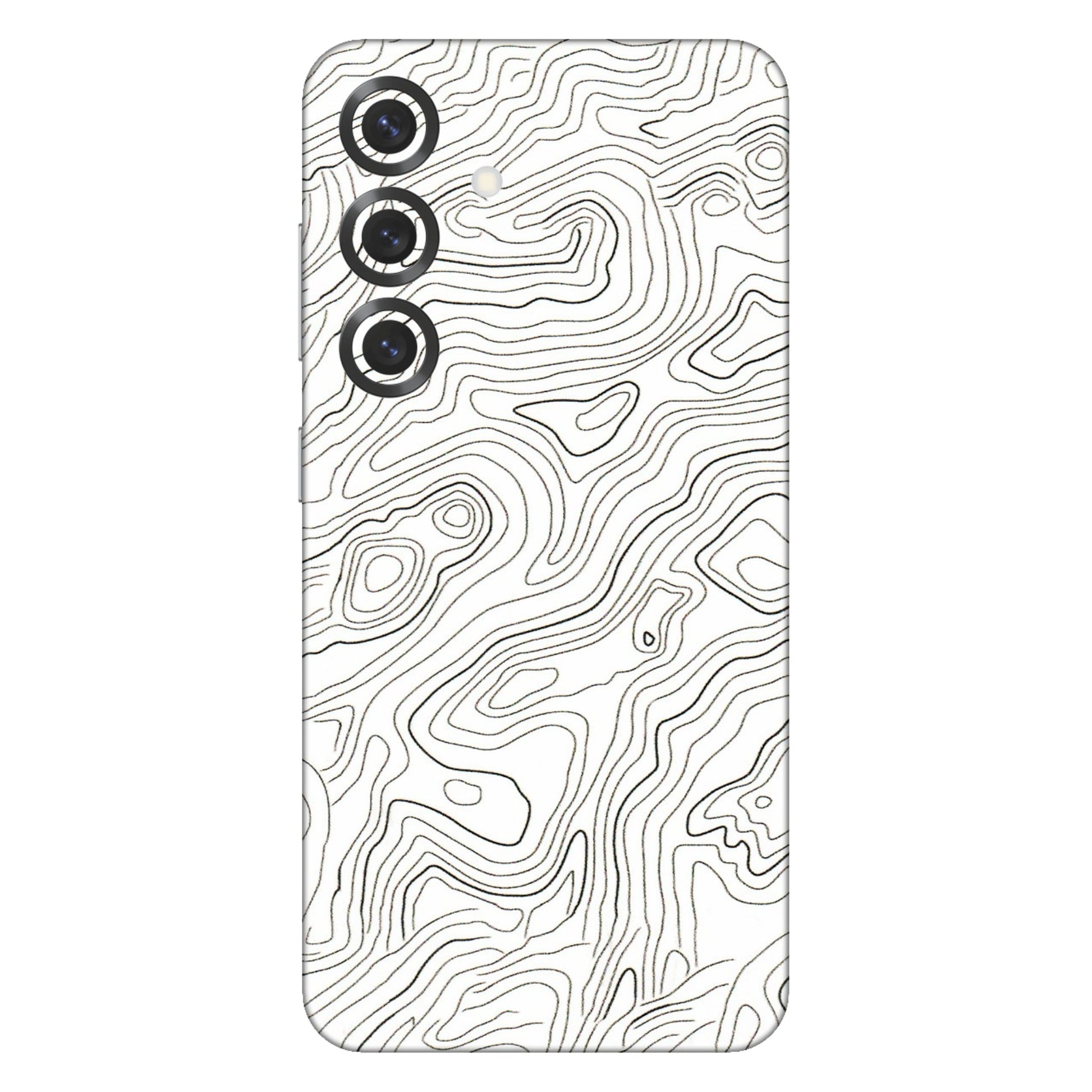Samsung A/S Series Phone Skins (All Models) - White Black Swirls - 3D Embossed Finish (L-219) Samsung Galaxy S25 Plus
