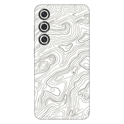 Samsung A/S Series Phone Skins (All Models) - White Black Swirls - 3D Embossed Finish (L-219) Samsung Galaxy S25 Plus