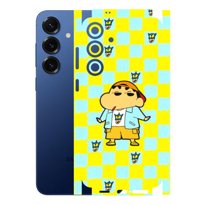 Samsung A/S Series Phone Skins (All Models) - Yellow Blue Shinchan Cute - 3D Embossed Finish (L-221) Samsung Galaxy S25 Plus