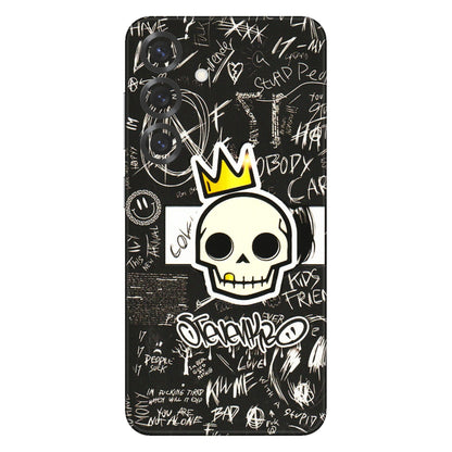 Samsung A/S Series Phone Skins (All Models) - Funny Skull Black Chalk Grafitti - 3D Embossed Finish (L-22) Samsung Galaxy S25 Plus
