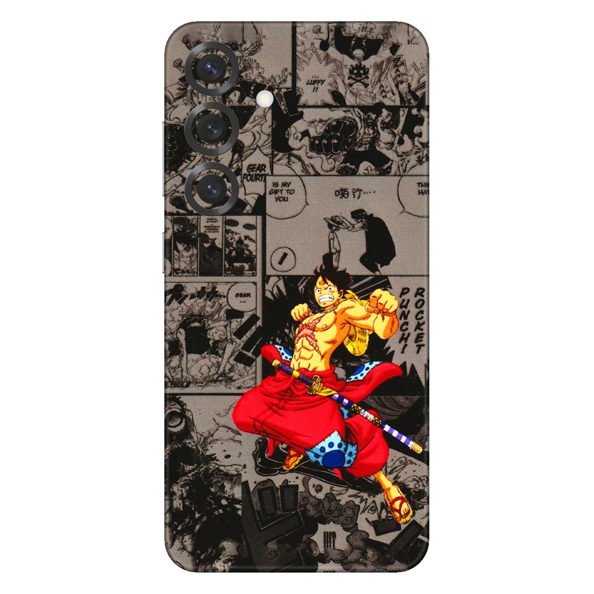 Samsung A/S Series Phone Skins (All Models) - One Piece Rocket Punch Manga - 3D Embossed Finish (L-25) Samsung Galaxy S25 Plus
