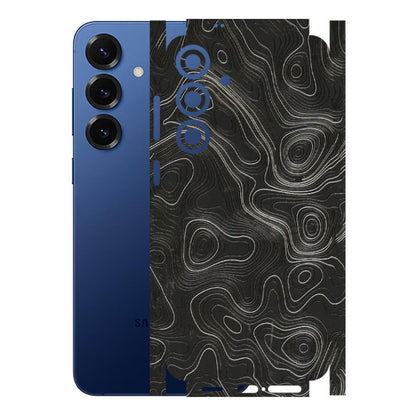 Samsung A/S Series Phone Skins (All Models) - Abstract White Line Map - 3D Embossed Finish (L-269) Samsung Galaxy S25 Plus