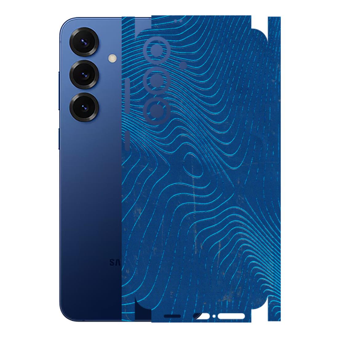 Samsung A/S Series Phone Skins (All Models) - Abstract Blue Line Map - 3D Embossed Finish (L-272) Samsung Galaxy S25 Plus