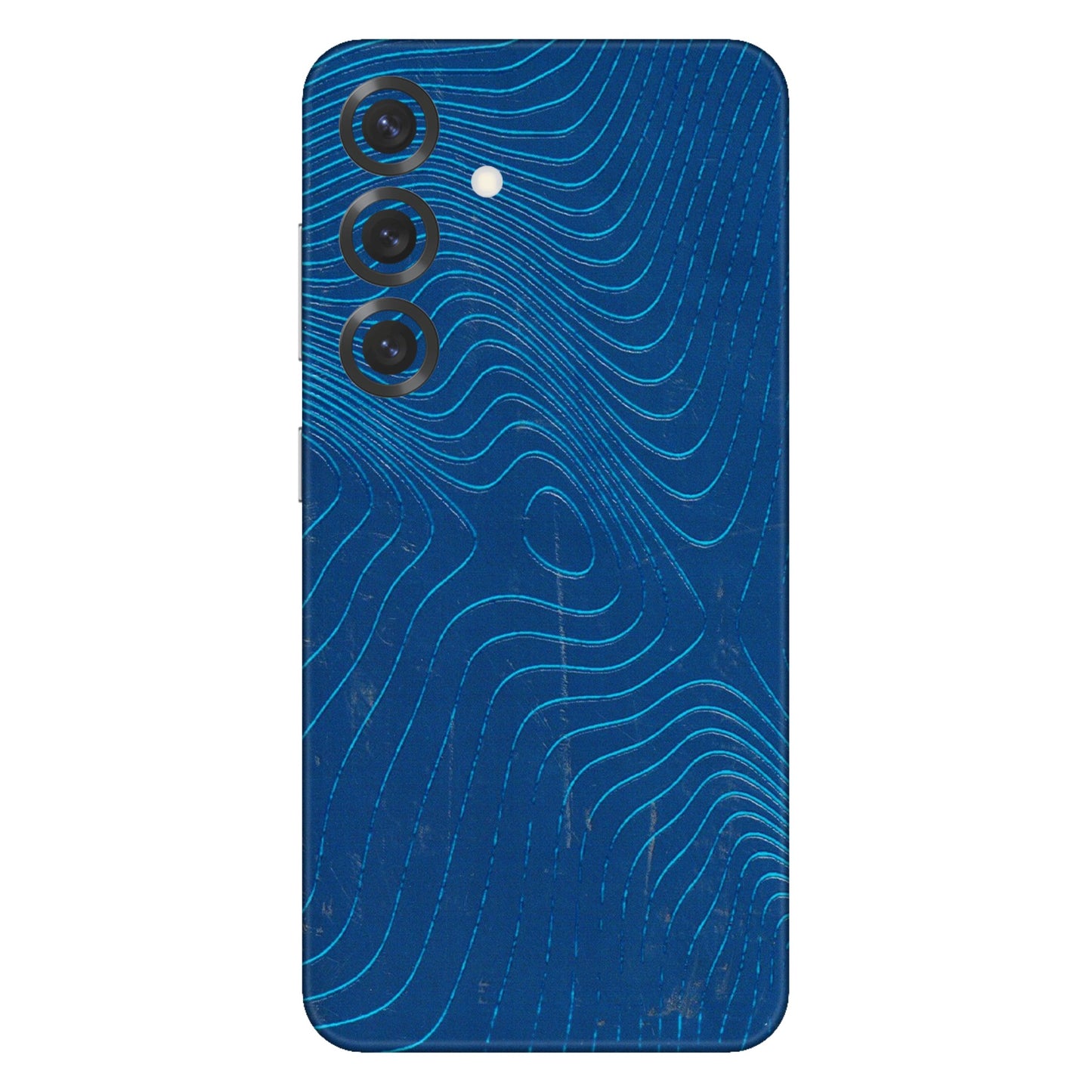 Samsung A/S Series Phone Skins (All Models) - Abstract Blue Line Map - 3D Embossed Finish (L-272) Samsung Galaxy S25 Plus