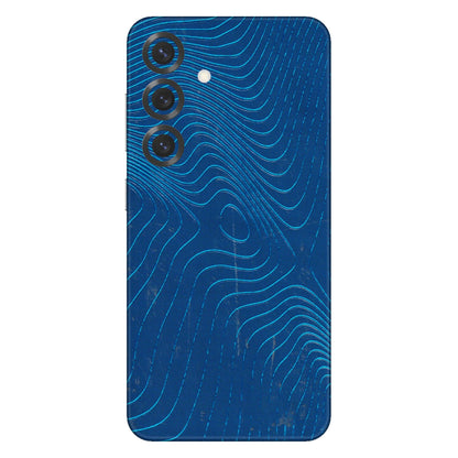 Samsung A/S Series Phone Skins (All Models) - Abstract Blue Line Map - 3D Embossed Finish (L-272) Samsung Galaxy S25 Plus