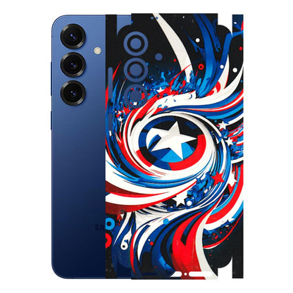 Samsung A/S Series Phone Skins (All Models) - Captain America Logo - 3D Embossed Finish (L-307) Samsung Galaxy S25 Plus