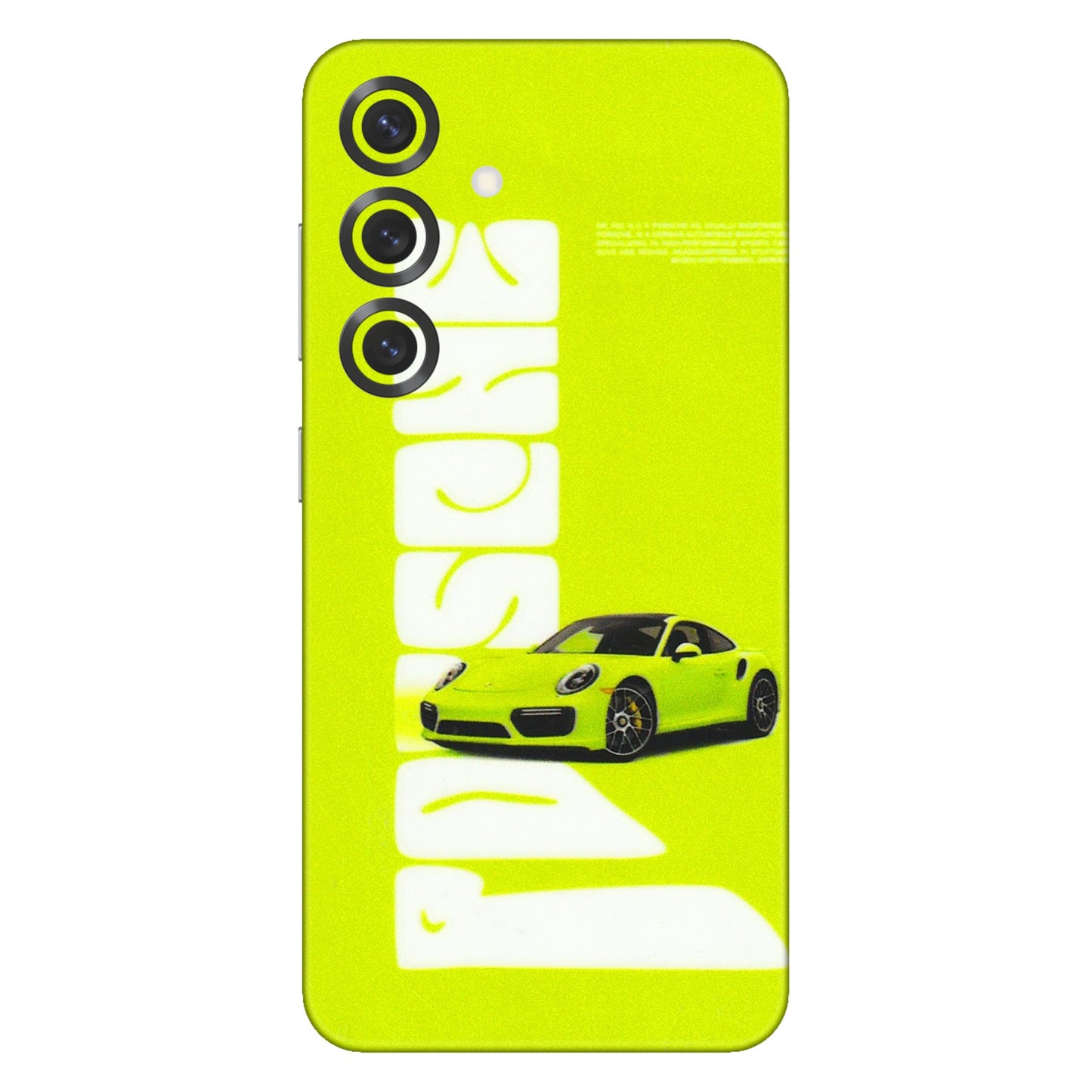 Samsung A/S Series Phone Skins (All Models) - Lime Green Porche - 3D Embossed Finish (L-30) Samsung Galaxy S25 Plus