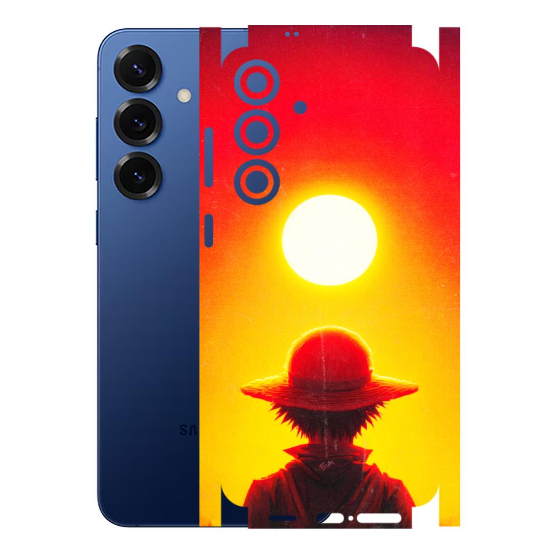 Samsung A/S Series Phone Skins (All Models) - Cool Sunset With Monkey D.Luffy Anime - 3D Embossed Finish (L-329) Samsung Galaxy S25 Plus