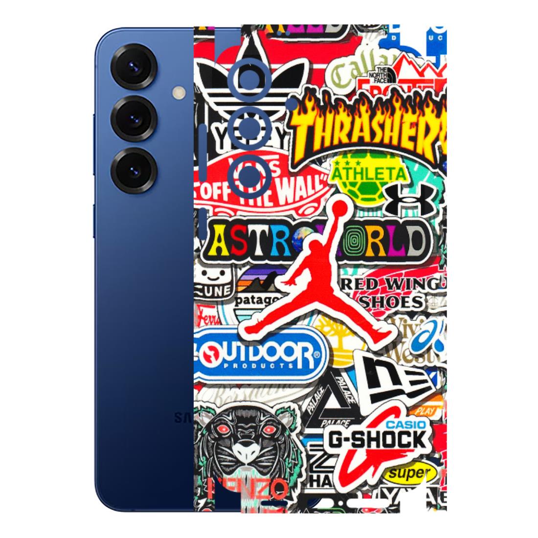 Samsung A/S Series Phone Skins (All Models) - Multi Brands Sticker Graffiti - 3D Embossed Finish (L-37) Samsung Galaxy S25 Plus