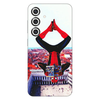 Samsung A/S Series Phone Skins (All Models) - Spiderman Hanging - 3D Embossed Finish (L-53) Samsung Galaxy S25 Plus