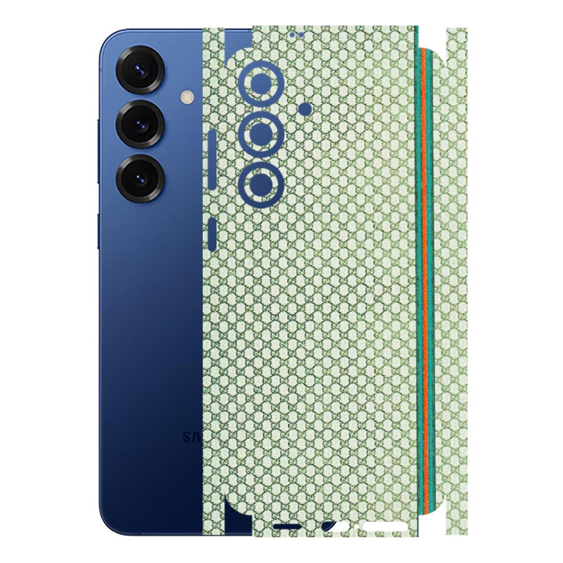 Samsung A/S Series Phone Skins (All Models) - Gucci Fabric Pattern - 3D Embossed Finish (L-73) Samsung Galaxy S25 Plus