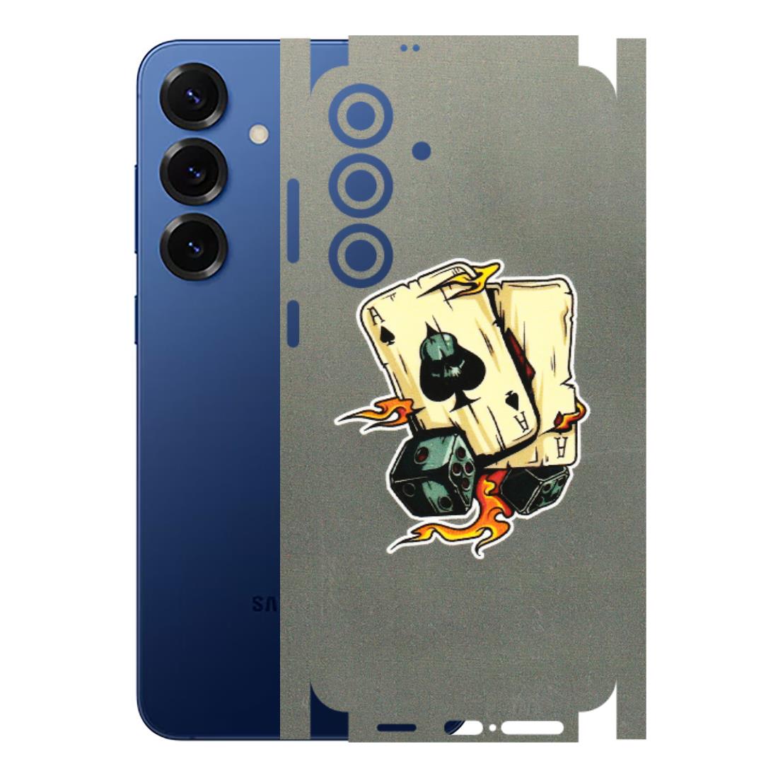 Samsung A/S Series Phone Skins (All Models) - Grey Cards Of Ace - 3D Embossed Finish (L-77) Samsung Galaxy S25 Plus