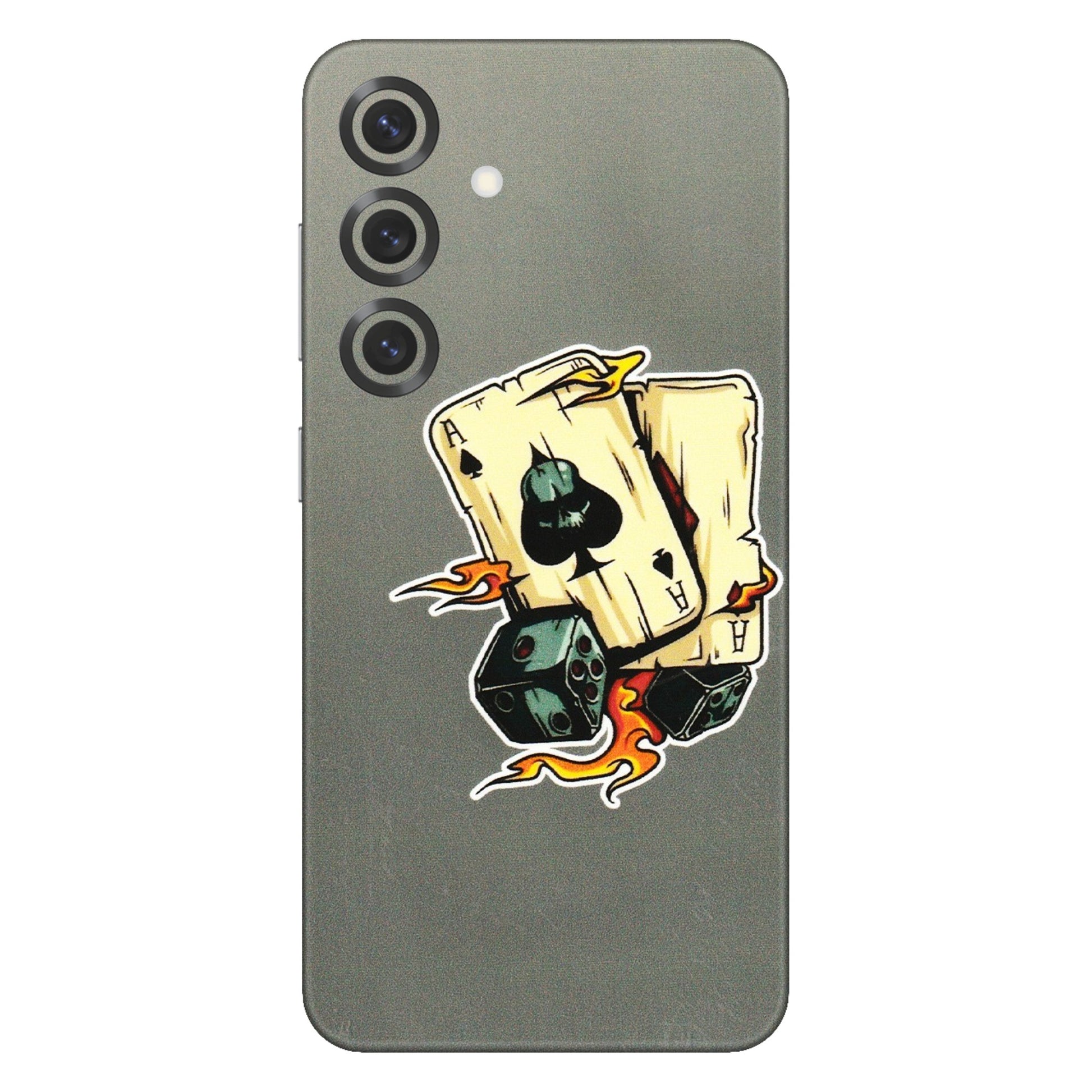 Samsung A/S Series Phone Skins (All Models) - Grey Cards Of Ace - 3D Embossed Finish (L-77) Samsung Galaxy S25 Plus