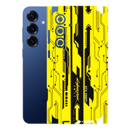 Samsung A/S Series Phone Skins (All Models) - Yellow Cyberpunk - 3D Embossed Finish (L-93) Samsung Galaxy S25 Plus