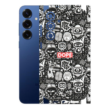 Samsung A/S Series Phone Skins (All Models) - Dope Stay Classy Black Doodles - Matte Finish (M-126) Samsung Galaxy S25 Plus