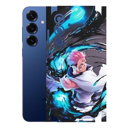 Samsung A/S Series Phone Skins (All Models) - New Jujutsu Kaisen Grey Blue Anime - Matte Finish (M-127) Samsung Galaxy S25 Plus