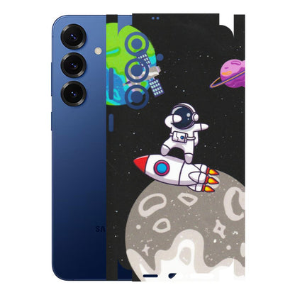 Samsung A/S Series Phone Skins (All Models) - Astronaut Vibing Toon Running - Matte Finish (M-39) Samsung Galaxy S25 Plus