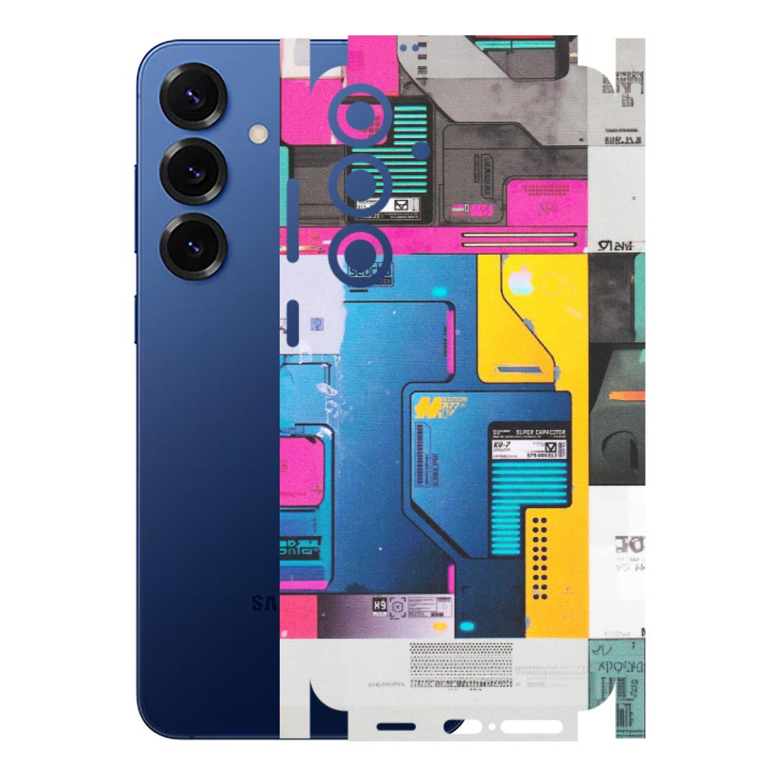 Samsung A/S Series Phone Skins (All Models) - Colourfull Motherboard Internals - Matte Finish (M-55) Samsung Galaxy S25 Plus