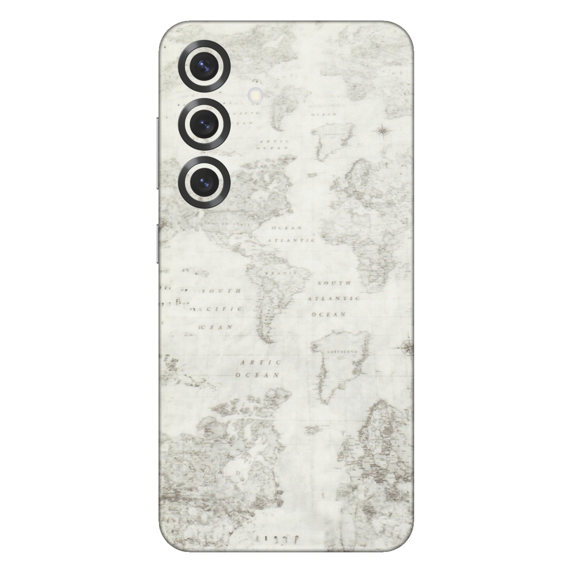 Samsung A/S Series Phone Skins (All Models) - World Travel Map - Transparent Finish (T-04) Samsung Galaxy S25 Plus