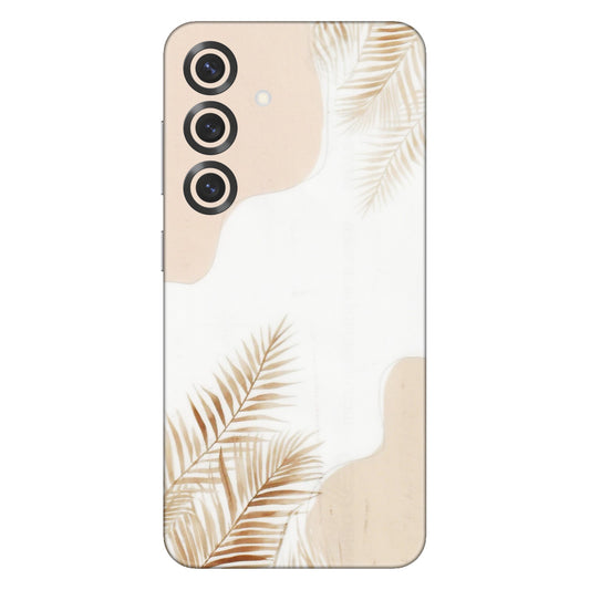 Samsung A/S Series Phone Skins (All Models) - Gold Petals Abstract - Transparent Finish (T-08) Samsung Galaxy S25 Plus
